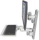 AccessMount™ ErgoVision 65 LCD mount on a 19" wall track with separate arms, a 12" keyboard tray, and an 6" arm