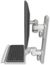AccessMount™ ErgoVision 65 LCD mount on a 19" wall track with separate arms and a 12" keyboard tray