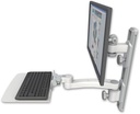 AccessMount™ ErgoVision 65 LCD mount on a 19" wall track with separate arms, a 12" flat keyboard tray, and an 11" arm