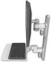AccessMount™ ErgoVision 65 LCD mount on a 19" wall track with separate arms and a 12" flat keyboard tray