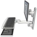 AccessMount™ ErgoVision 65 LCD mount on a 19" wall track with separate arms, a wrist-rest keyboard tray, and an 11" arm
