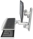 AccessMount™ ErgoVision 65 LCD mount on a 19" wall track with separate arms, a wrist-rest keyboard tray, and an 6" arm