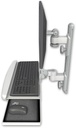 AccessMount™ ErgoVision 65 LCD mount on a 19" wall track with separate arms and a wrist-rest keyboard tray