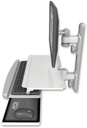 AccessMount™ ErgoVision 65 LCD mount on a 19" wall track with separate arms and a work surface tray and slide-out keyboard tray