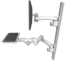 AccessMount™ ErgoVision 65 LCD mount on a 36" wall track with separate arms, a 12" paralink keyboard tray, and an 11" arm and 20" double-arm
