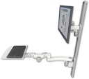 AccessMount™ ErgoVision 65 LCD mount on a 36" wall track with separate arms, a 12" flat paralink keyboard tray, and an 11" arm