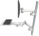 AccessMount™ ErgoVision 65 LCD mount on a 36" wall track with separate arms, a 12" flat paralink keyboard tray, and an 11" arm and 20" double-arm