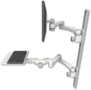 AccessMount™ ErgoVision 65 LCD mount on a 36" wall track with separate arms, a 12" flat paralink keyboard tray, and two 20" double-arms