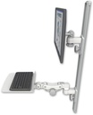 AccessMount™ ErgoVision 65 LCD mount on a 36" wall track with separate arms and a 12" flat paralink keyboard tray