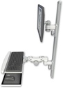 AccessMount™ ErgoVision 65 LCD mount on a 36" wall track with separate arms and a paralink keyboard tray w/ wrist rest bend
