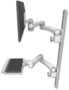 AccessMount™ ErgoVision 65 LCD mount on a 36" wall track with separate arms, a 12" keyboard tray, and two 20" double-arms