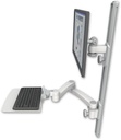 AccessMount™ ErgoVision 65 LCD mount on a 36" wall track with separate arms, a 12" flat keyboard tray, and a 20" double-arm
