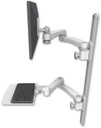 AccessMount™ ErgoVision 65 LCD mount on a 36" wall track with separate arms, a 12" flat keyboard tray, and two 20" double-arms