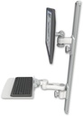 AccessMount™ ErgoVision 65 LCD mount on a 36" wall track with separate arms, a 12" flat keyboard tray, and an 6" arm