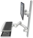 AccessMount™ ErgoVision 65 LCD mount on a 36" wall track with separate arms, a wrist-rest keyboard tray, and a 20" double-arm