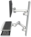 AccessMount™ ErgoVision 65 LCD mount on a 36" wall track with separate arms, a wrist-rest keyboard tray, and an 11" arm and 20" double-arm