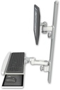 AccessMount™ ErgoVision 65 LCD mount on a 36" wall track with separate arms, a wrist-rest keyboard tray, and an 6" arm