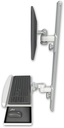 AccessMount™ ErgoVision 65 LCD mount on a 36" wall track with separate arms and a wrist-rest keyboard tray