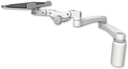 AccessMount™ 12" paralink keyboard tray desk mount, a 5" riser, and a 20" double-arm