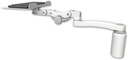 AccessMount™ 12" flat paralink keyboard tray desk mount, a 5" riser, and an 11" arm