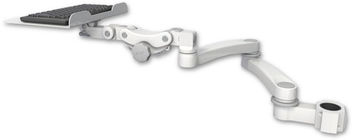AccessMount™ 12" flat paralink keyboard tray mount for a 1.75" pole and a 20" double-arm