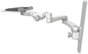 AccessMount™ 12" flat paralink keyboard tray mount on a 19" wall track slider and a 20" double-arm