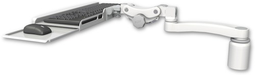 AccessMount™ Paralink keyboard tray w/ wrist rest bend desk mount, a 3" riser, and an 11" arm