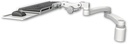 AccessMount™ Paralink keyboard tray w/ wrist rest bend desk mount, a 3" riser, and a 20" double-arm