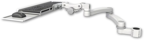 AccessMount™ Paralink keyboard tray w/ wrist rest bend mount for a 1.75" pole and a 20" double-arm