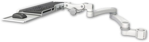 AccessMount™ Paralink keyboard tray w/ wrist rest bend mount for a 2" pole and a 20" double-arm
