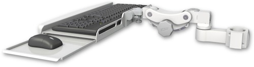 AccessMount™ Paralink keyboard tray w/ wrist rest bend mount for a 2" pole