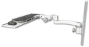 AccessMount™ Paralink keyboard tray w/ wrist rest bend mount on a 19" wall track slider and an 11" arm