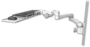 AccessMount™ Paralink keyboard tray w/ wrist rest bend mount on a 19" wall track slider and a 20" double-arm
