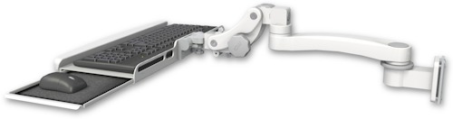 AccessMount™ Paralink keyboard tray w/ wrist rest bend 3.5" wall mount and an 11" arm