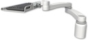 AccessMount™ 12" keyboard tray desk mount, a 3" riser, and a 20" double-arm
