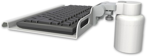 AccessMount™ 12" keyboard tray desk mount and a 3" riser