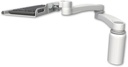 AccessMount™ 12" keyboard tray desk mount, a 5" riser, and a 20" double-arm