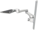 AccessMount™ 12" keyboard tray mount on a 19" wall track slider and a 20" double-arm