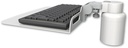 AccessMount™ 12" flat keyboard tray desk mount and a 3" riser