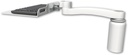 AccessMount™ 12" flat keyboard tray desk mount, a 5" riser, and an 11" arm