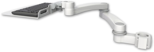 AccessMount™ 12" flat keyboard tray mount for a 2" pole and a 20" double-arm