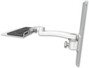 AccessMount™ 12" flat keyboard tray mount on a 19" wall track slider and an 11" arm