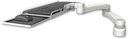 AccessMount™ Wrist-rest keyboard tray desk mount, a 1" riser, and a 20" double-arm