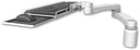 AccessMount™ Wrist-rest keyboard tray desk mount, a 3" riser, and a 20" double-arm