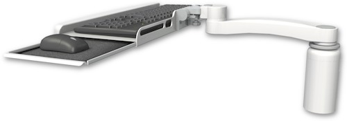 AccessMount™ Wrist-rest keyboard tray desk mount, a 5" riser, and an 11" arm
