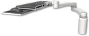 AccessMount™ Wrist-rest keyboard tray desk mount, a 5" riser, and a 20" double-arm