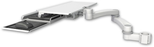 AccessMount™ Work surface tray and slide-out keyboard tray mount for a 2" pole and a 20" double-arm