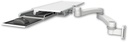 AccessMount™ Work surface tray and slide-out keyboard tray 3.5" wall mount and a 20" double-arm
