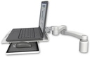 AccessMount™ Laptop tray with slider desk mount, a 3" riser, and a 20" double-arm