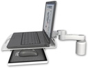 AccessMount™ Laptop tray with slider desk mount, a 3" riser, and an 6" arm
